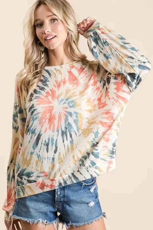 BiBi Tie Dye Print Terry Pull Over 516bc151e2364582bf1e71504e0280bc-Max-Origin