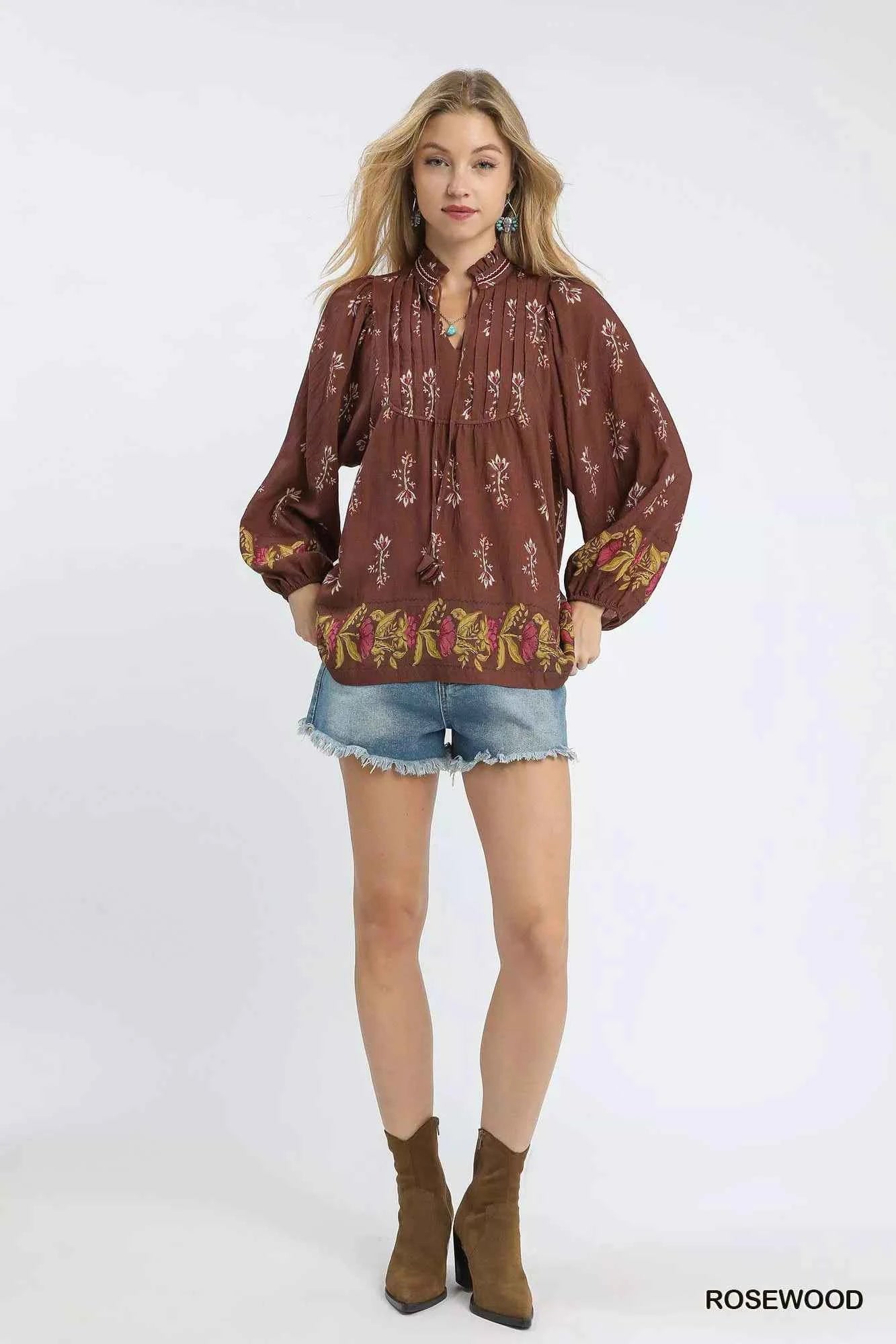 Umgee Floral Boho Peasant Blouse 5172fb8d-5517-4784-972a-c3a7268e5a88-Max-Origin
