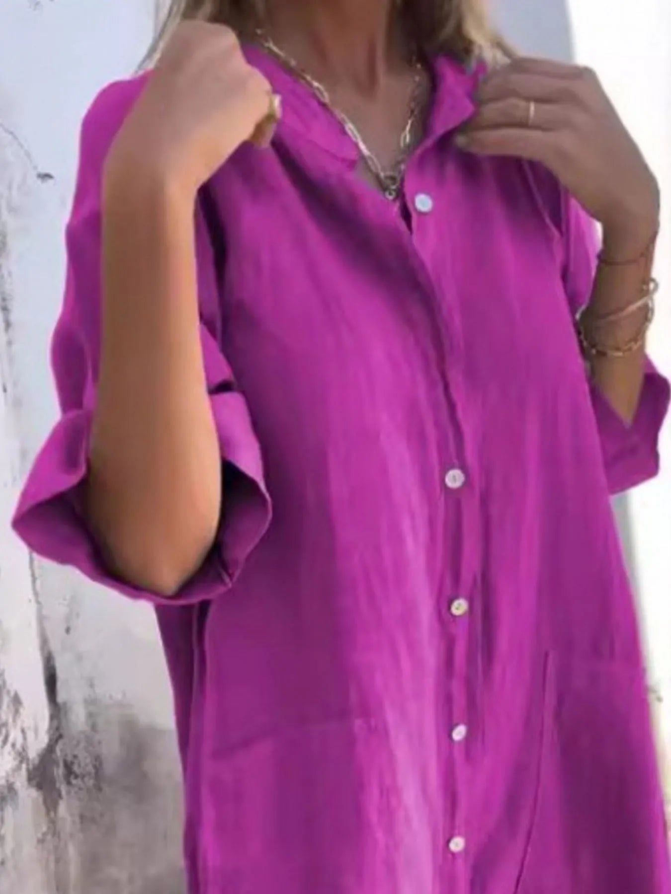 Full Size Casual Linen Button-Down Shirt Dress Plus Size 5174e270-767b-40af-ab1f-87c1ed50d105-Max-Origin