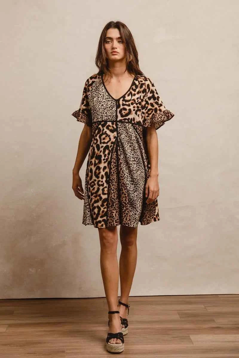 BiBi Leopard Prints Mix and Match Short Sleeves Dress 517d78ce8e7e4d3dbb5cb3796bbee3c9-Max-Origin