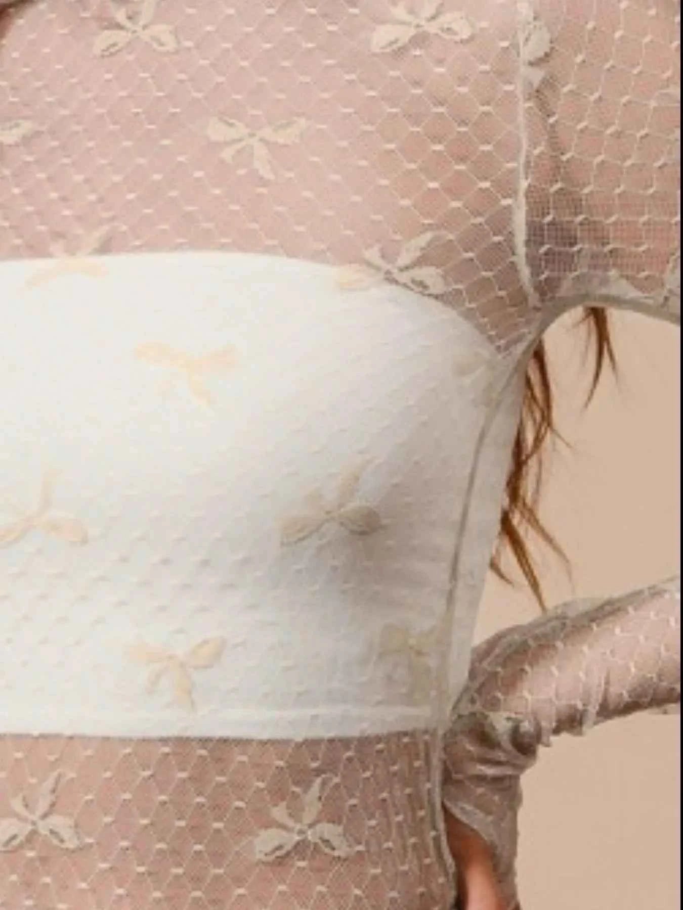 Bow Ribbon Pattern Sheer Lace Top 518a1a4e-36b4-4443-9a4c-532cf98be38f-Max-Origin
