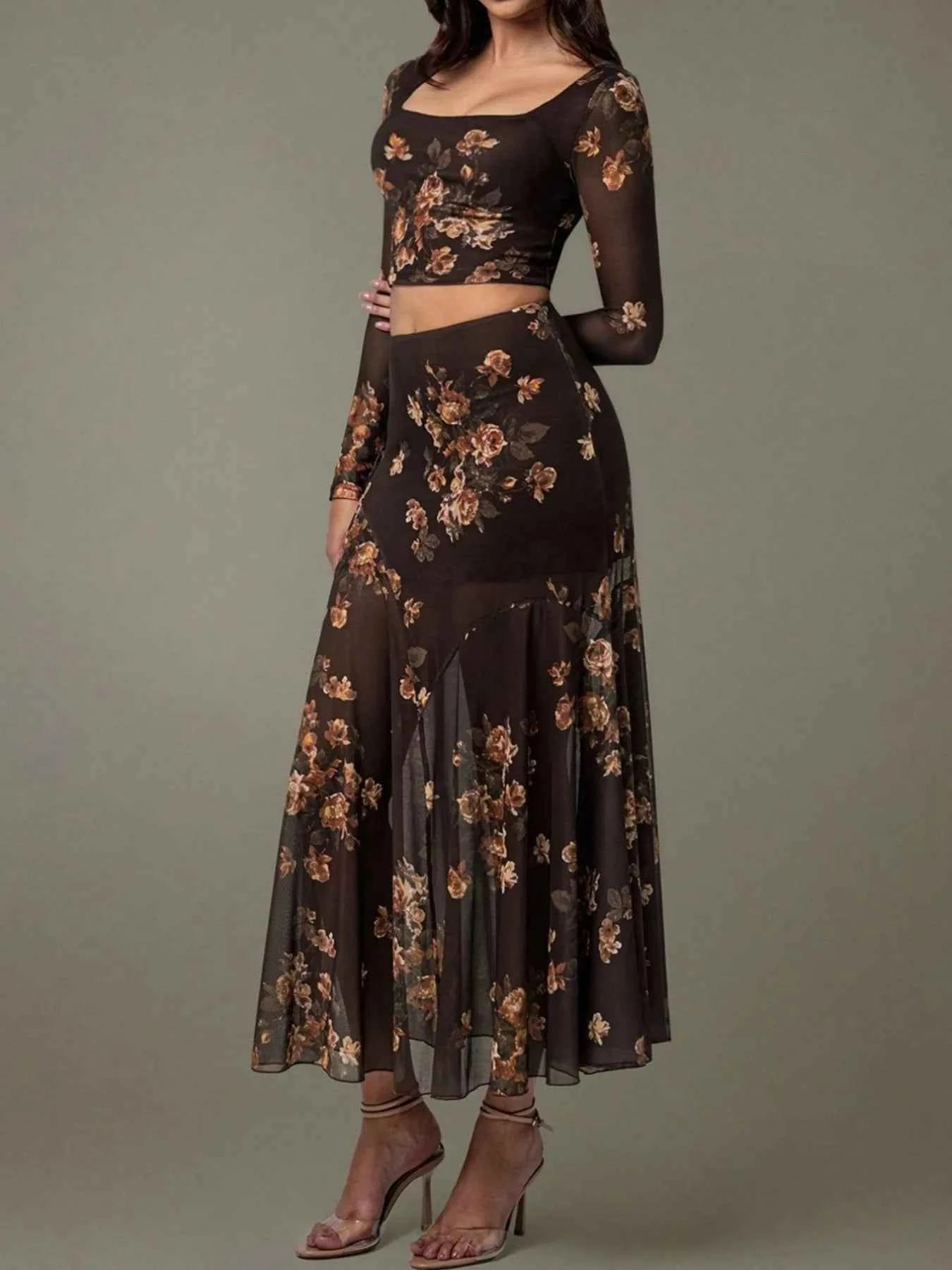Floral Square Neck Top and Skirt Set 518ff665-d4bf-486f-b1b1-3c7ede24c1fe-Max-Origin