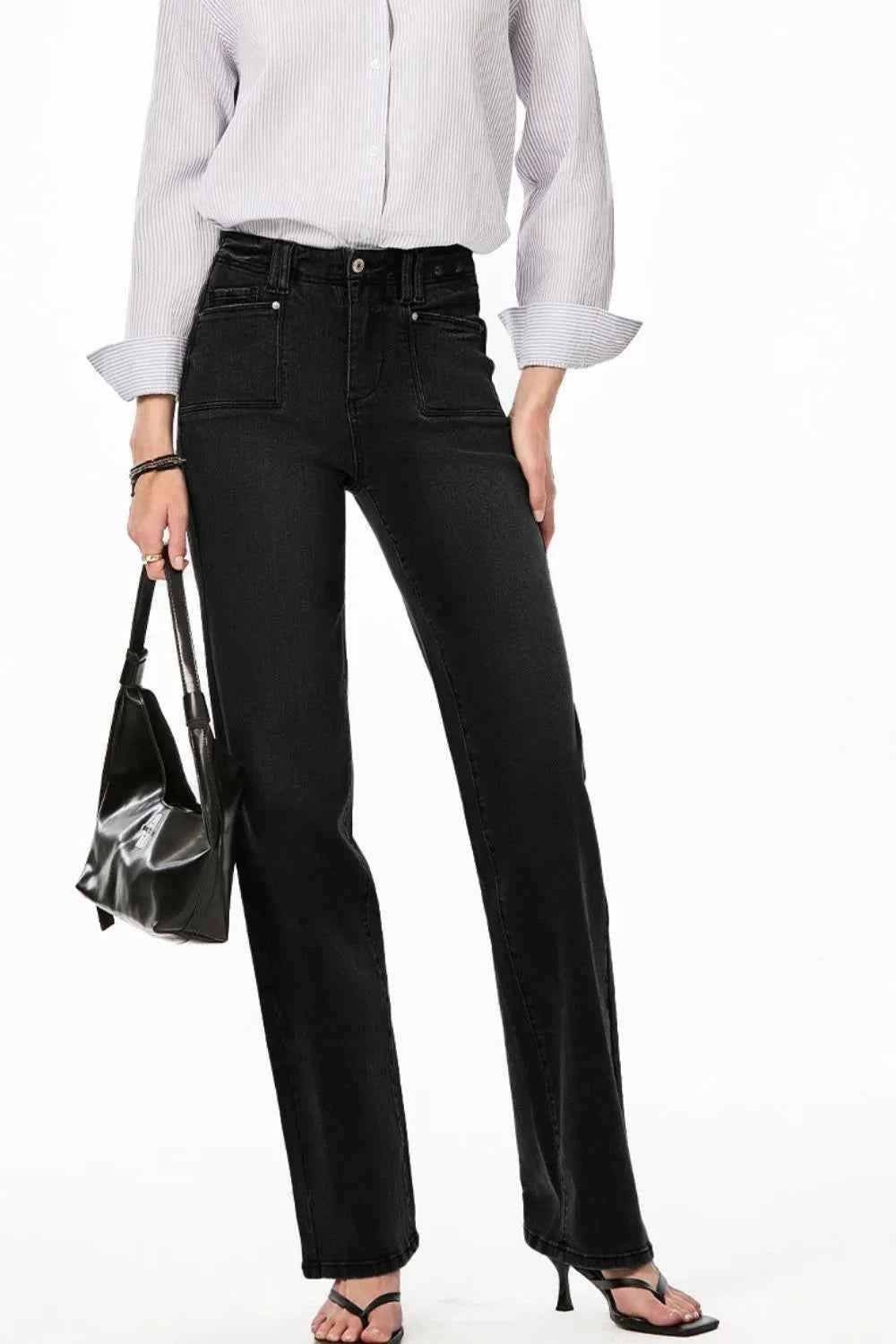 High-Waisted Wide-Leg Vintage Wash Jeans Black 519090f4-36db-4e50-ad40-5f17f84fc0c2-Max-Origin