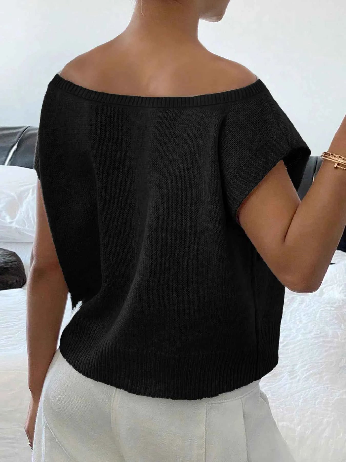 Ribbed Hem Boat Neck Sweater 519cbf875bd440198eea5aa6463225d5-Max-Origin