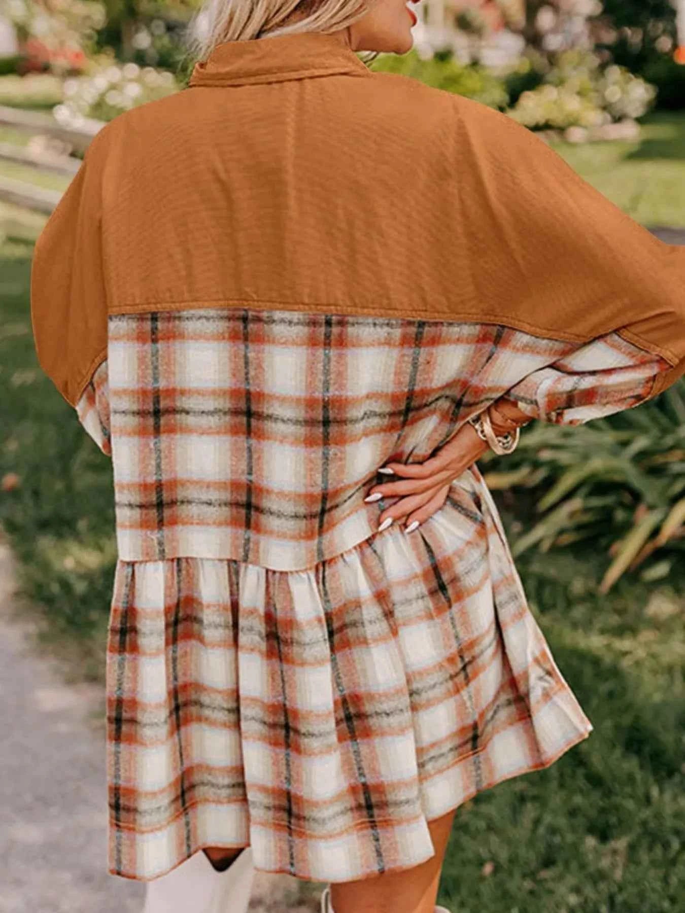 Plaid Button Front Mini Dress 51ba52cf-655f-490b-a2e3-9e409ab37055-Max-Origin