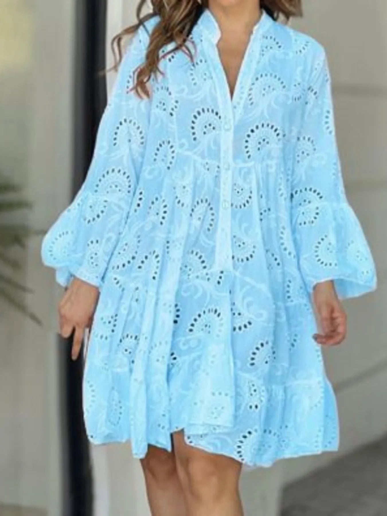 Full Size Eyelet Ruffled Hem Tiered Dress Plus Size Blue 51bde63665fc470a885d2db6f4ce71ac-Max-Origin