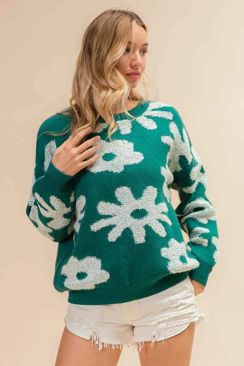 BiBi Flower Pattern Long Sleeves Sweater Top 51d5122aa2d44542b4feeceddb3a91b1-Max-Origin