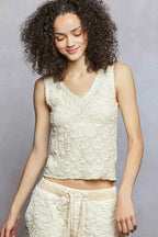 POL Textured Knit V-Neck Tank with Lace Trim 51da9fea-6b78-4299-9ff9-323be8f37cbd-Max-Origin