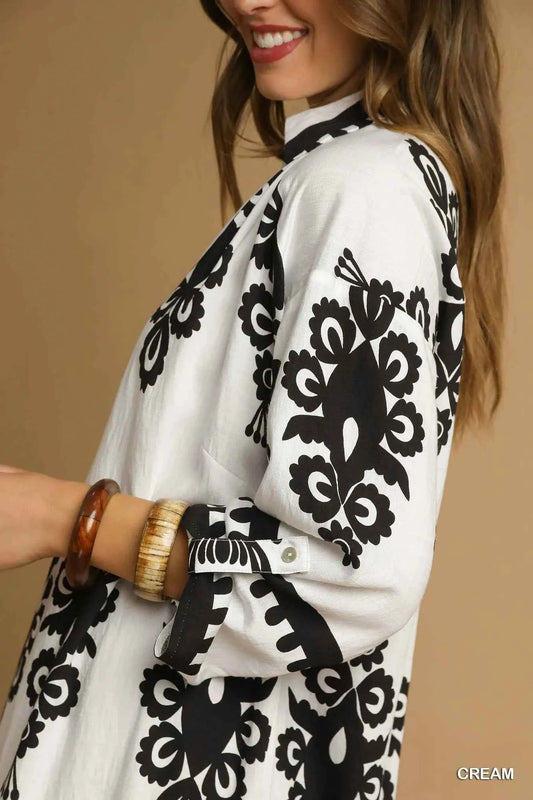 Abstract Print Midi Dress 51de7369-f591-454a-883f-a80134312e6c-Max-Origin