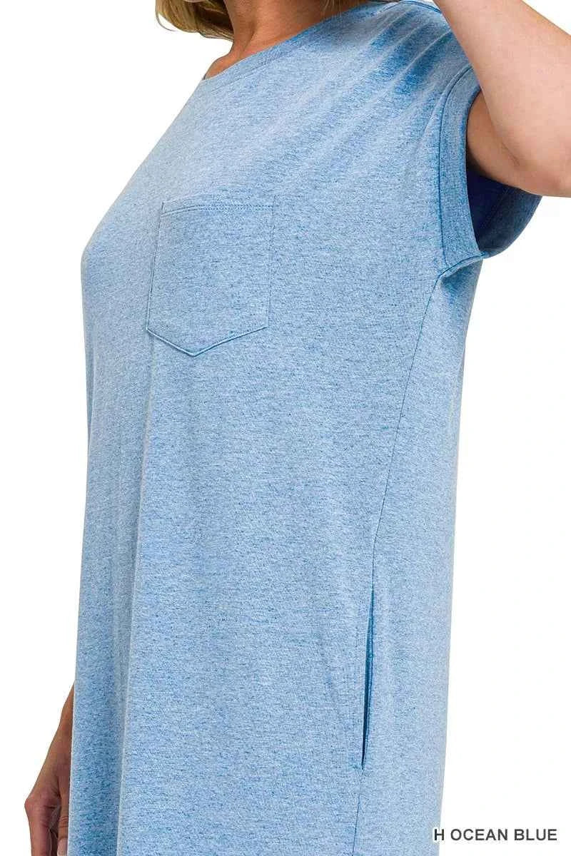 Zenana Round Neck Short Sleeve Midi Dress 51eea8a58f10409db5f918a593370bce-Max-Origin