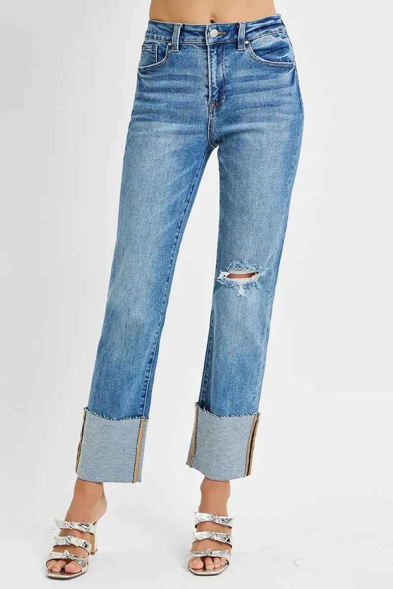 RISEN Full Size High Rise Ankle Straight Wide Cuffed Jeans Plus Size 5217572390bf448798af8da1beb6b77e-Max-Origin