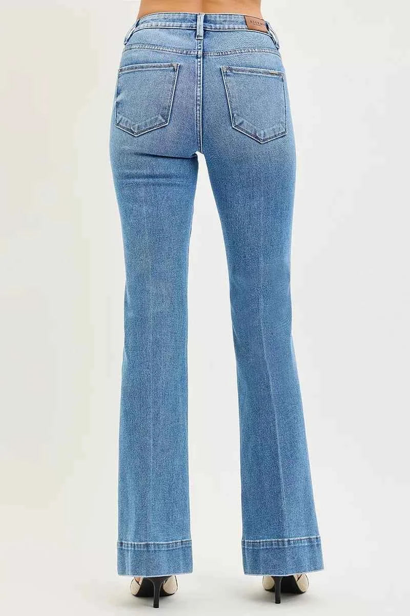 RISEN Tummy Control 4 Way Stretch Mid Rise Flare Jeans 522a01cedc764c31bbb2eda076fe53f5-Max-Origin