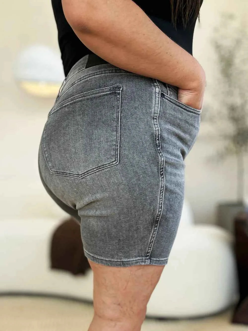 Judy Blue Full Size High Waist Washed Denim Shorts 525095ea-0bd7-4211-93cd-3e286d8932e4-Max