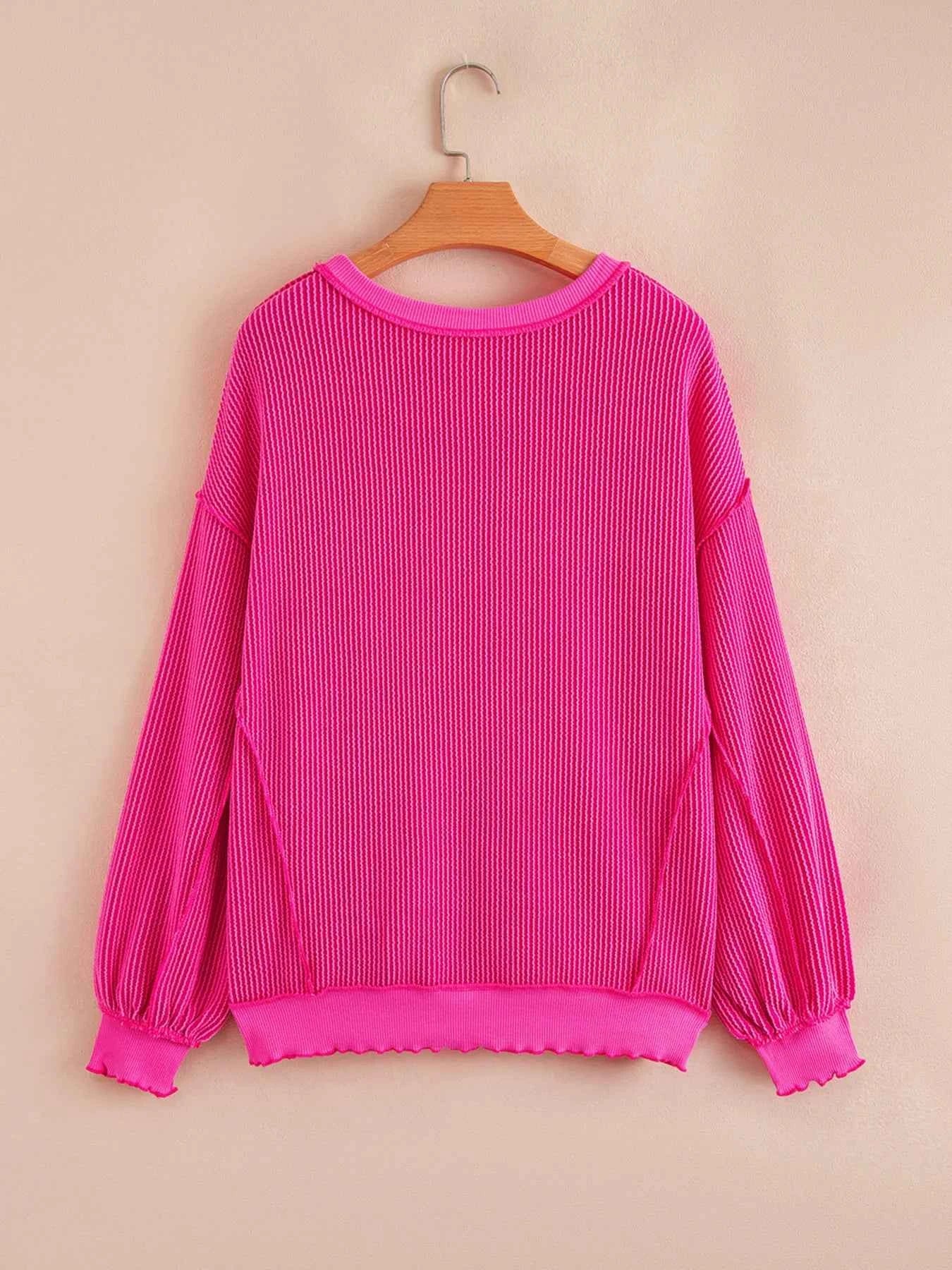 Twisted Rib Uneven Hem Drop Shoulder Loose Sweatshirt 52582dc0201144e7ba2972303ebcc47c-Max-Origin