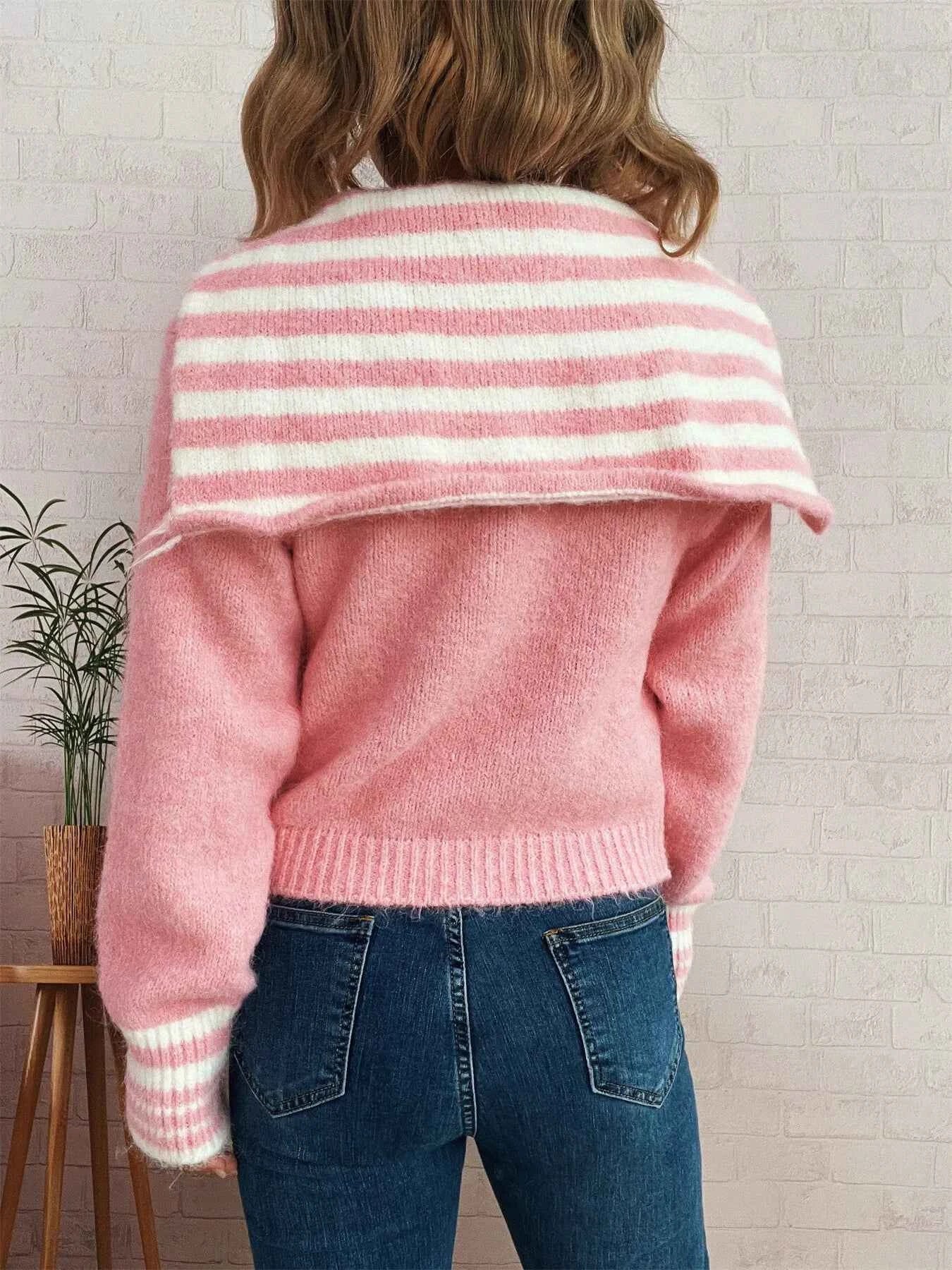 Striped Zip-Up Cardigan 525a7db543d84c28acd3ac5d51d9746b-Max-Origin