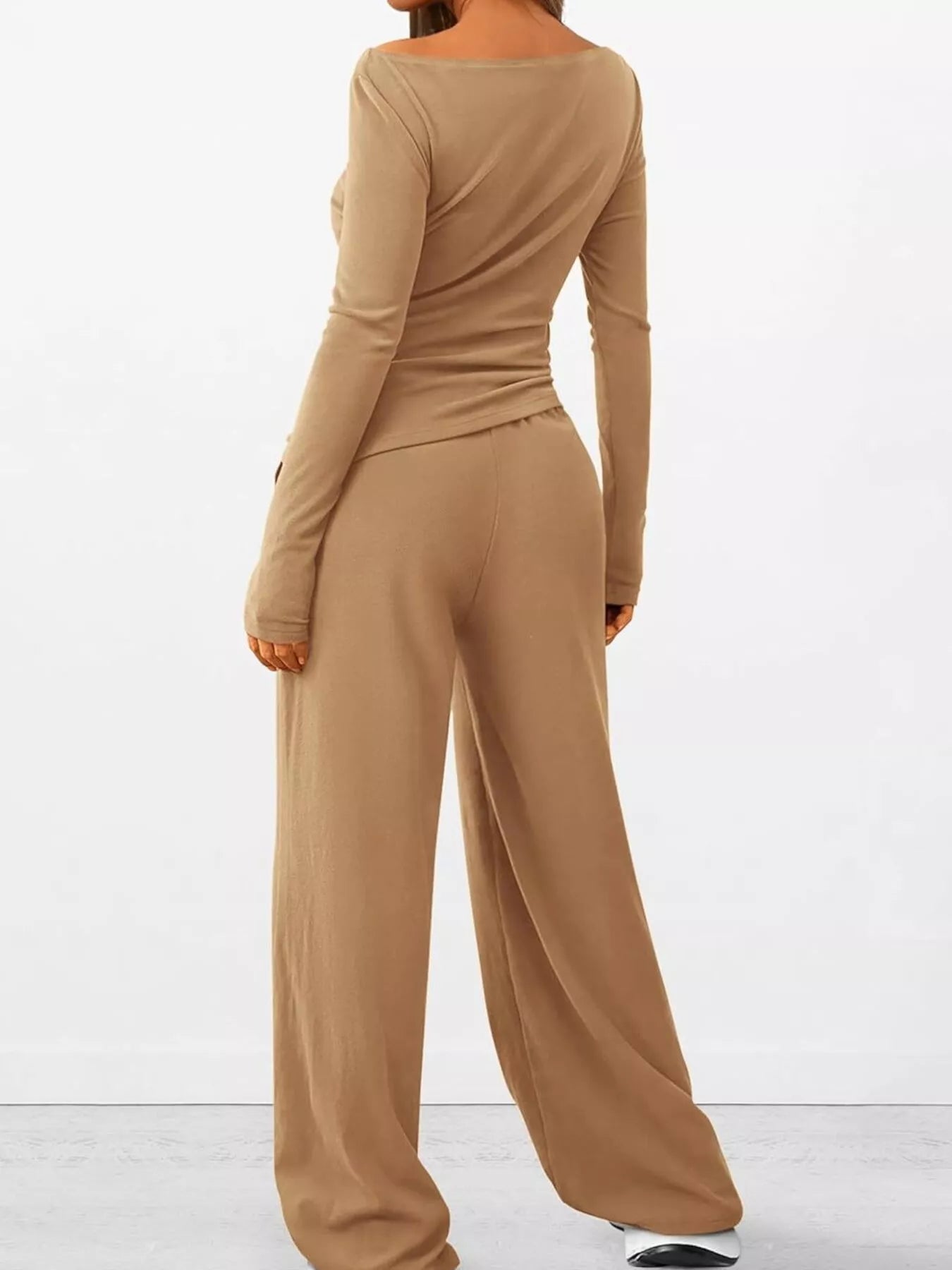 Long Sleeve Top and Wide Leg Pants Set 525de4dde024408e9e122241bc6aa882-Max-Origin