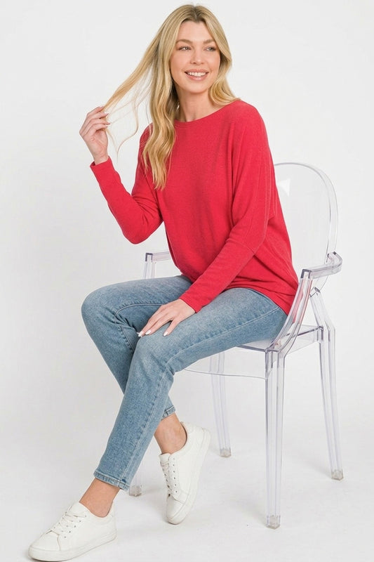 Hacci Dolman Sleeve Boat Neck Top 525e3a6f-23a2-4222-ac8e-66ee1e1b6234-Max