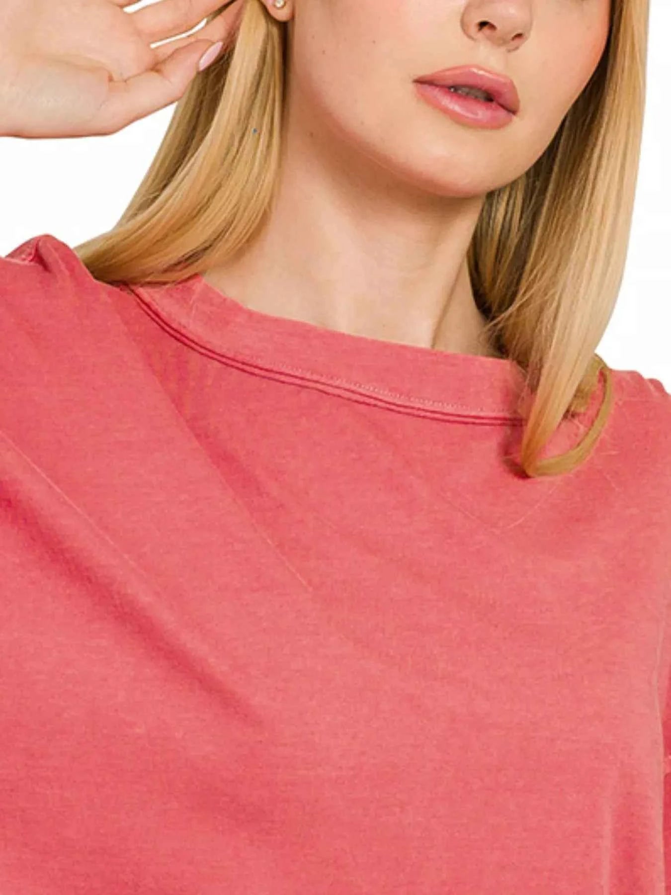 Zenana Pigment Dye Enzyme Washing Oversized Round-Neck T-Shirt 527739f2-90be-47fc-aefe-0688be6deac6-Max-Origin