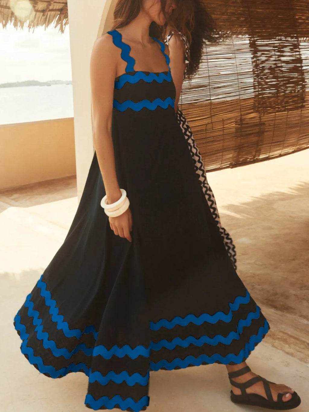 Contrast Trim Square Neck Maxi Cami Dress 5278eb42-2746-4f84-8562-6d4e7b43f5aa-Max-Origin