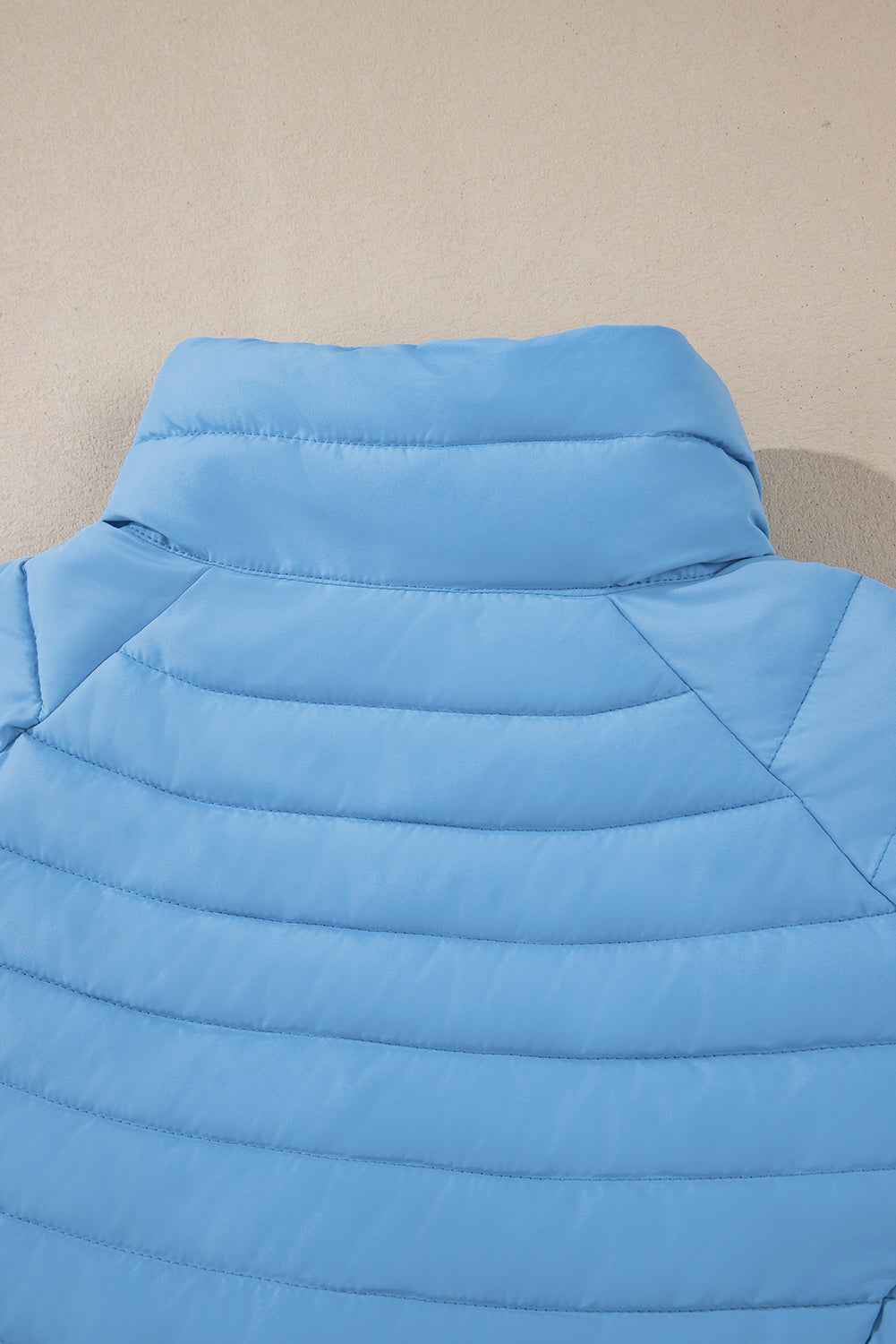 Silvery Solid Color Quilted Zip-up Puffer Jacket 528a364085906781