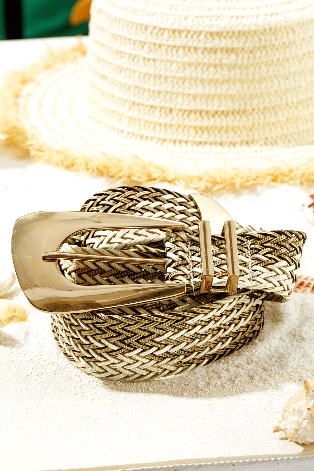 Camel Bohemian Woven Thin Waist Belt 5291d3cd06ed64b7