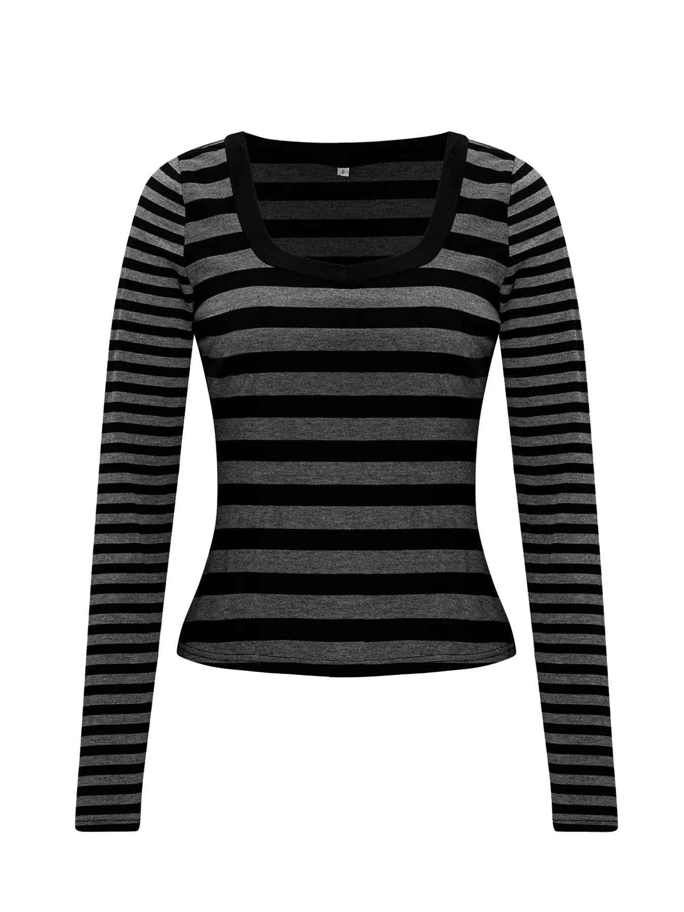 Striped Long Sleeve Contrast  T-Shirt