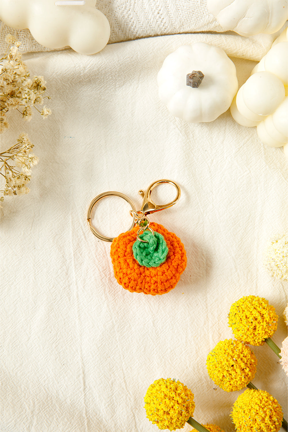 Orange Cute Crochet Fortune Persimmon Pendant Keychain 529a166ed1f4e287