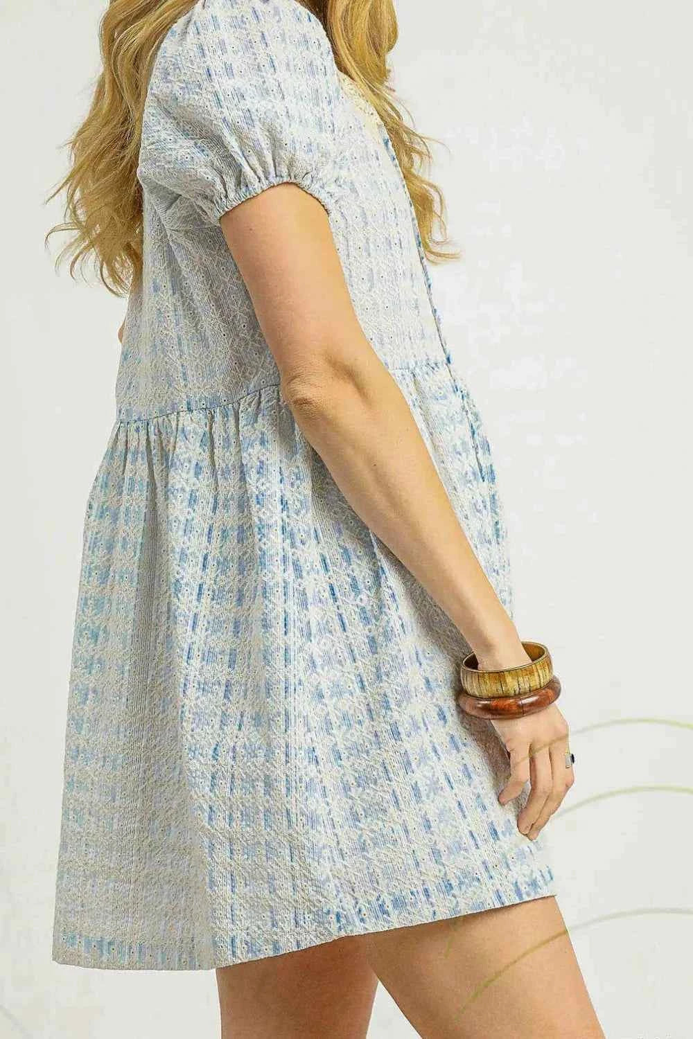 Lace Detail Short Puff Sleeve Mini Dress 52c2f9b0-7865-427e-ae89-69345f639b32-Max-Origin
