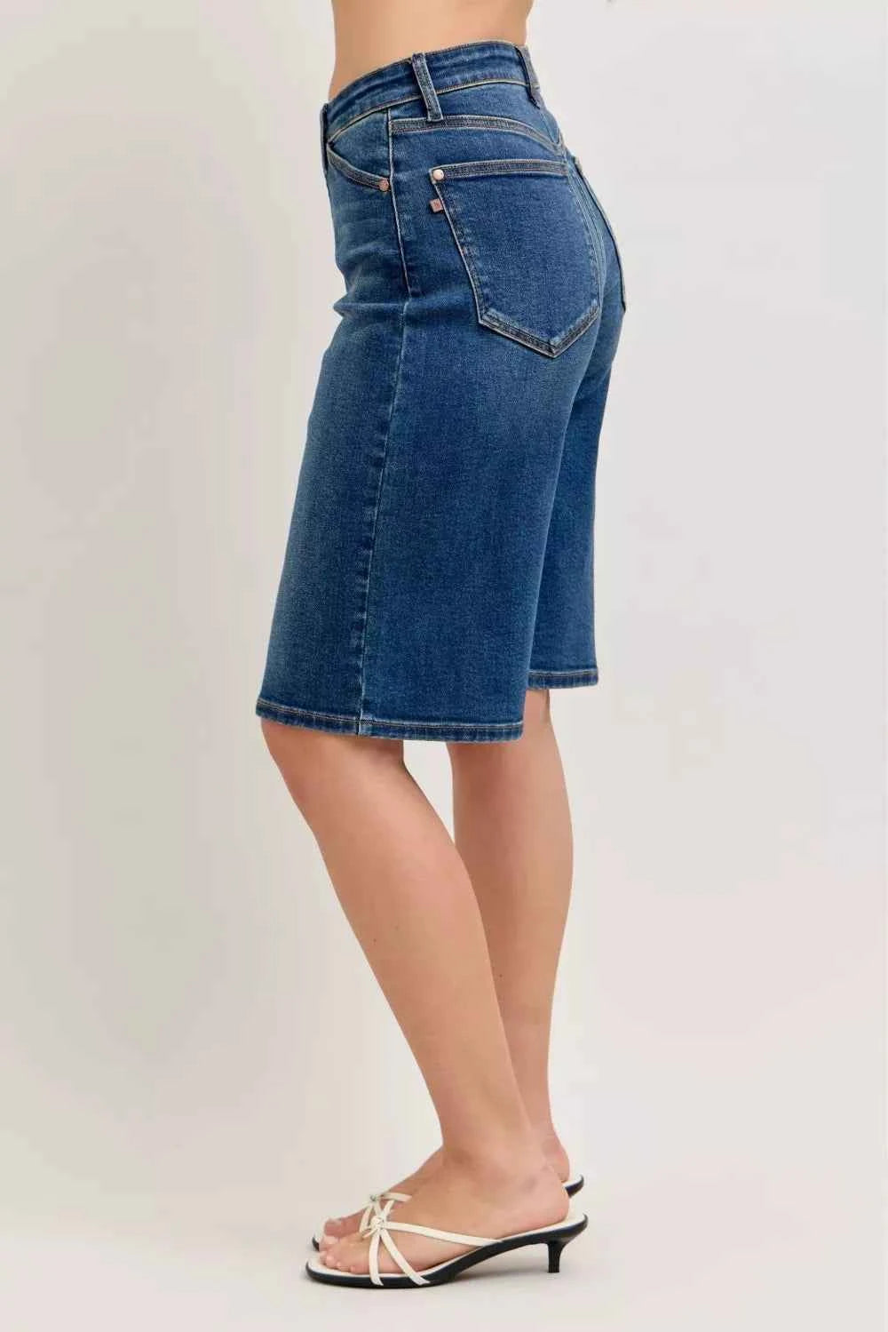 Judy Blue High Waist Bermuda Denim Shorts 52c664e4aaf846478fbe8a6c87cc3fb8-Max-Origin