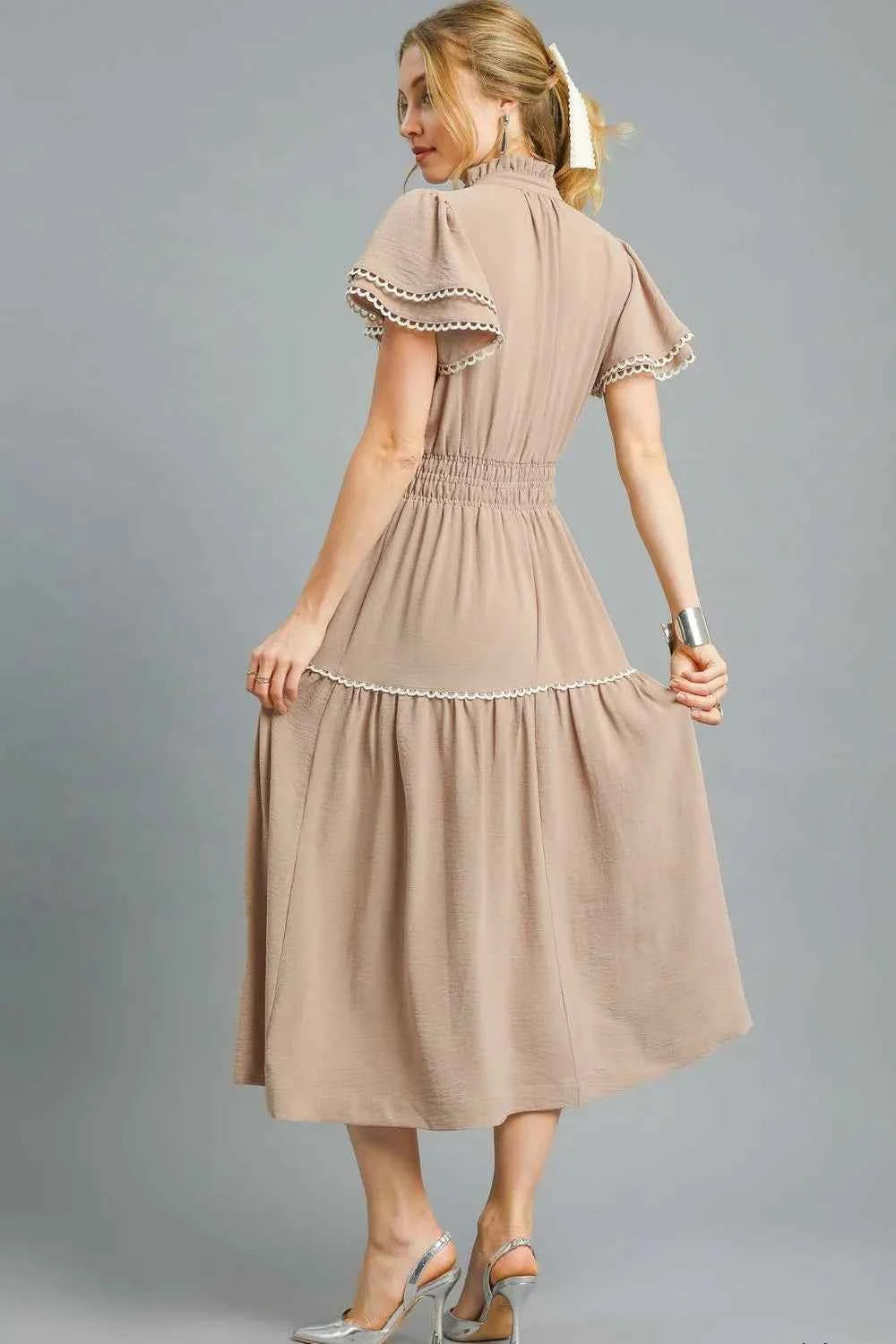Umgee Tiered Flutter Sleeve Midi Dress 52deb8cb-82e6-47a4-9def-e1843093675b-Max-Origin
