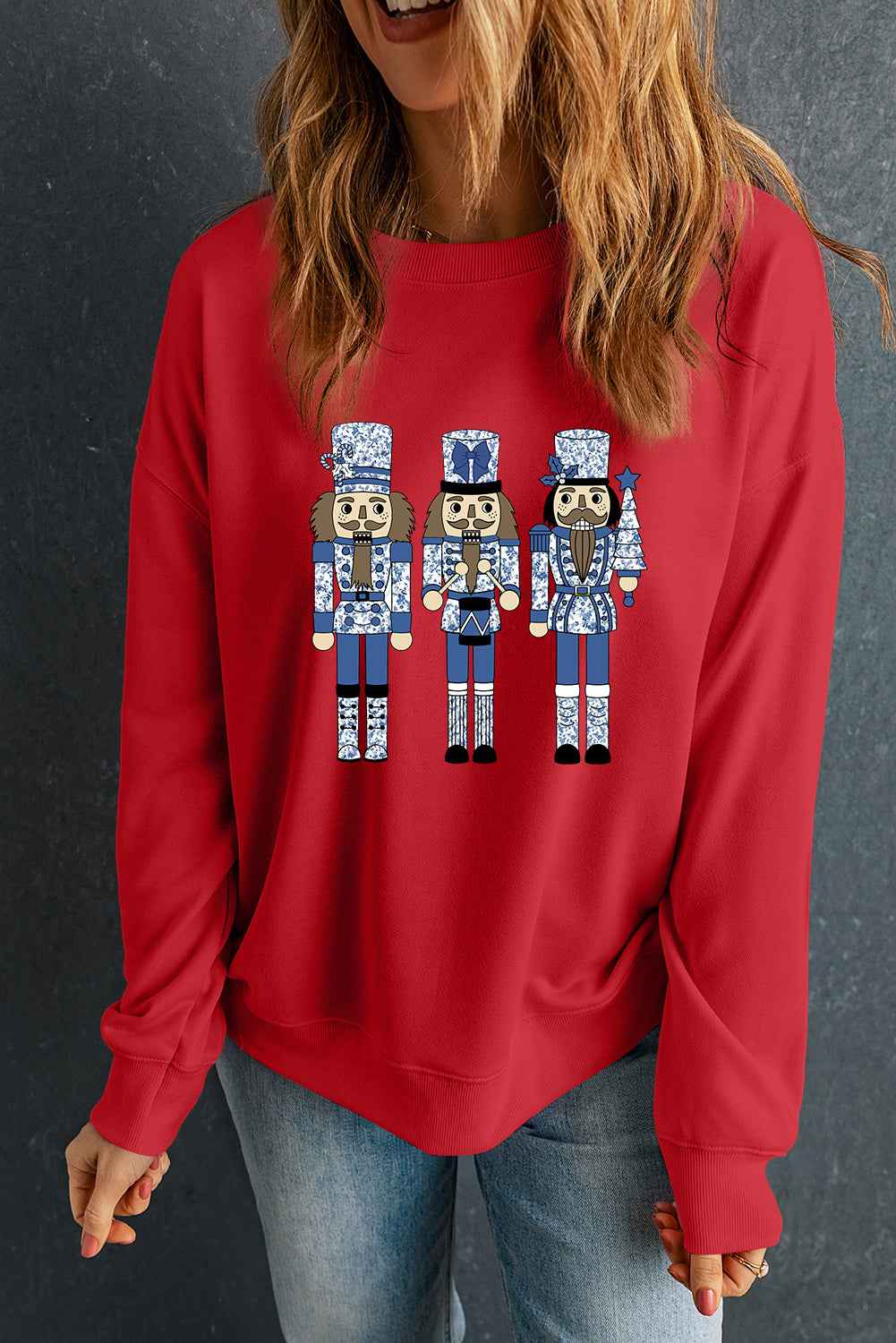 Red Christmas Nutcracker Men Guard Graphic Pullover Sweatshirt 52e1bcfc9619fb9f