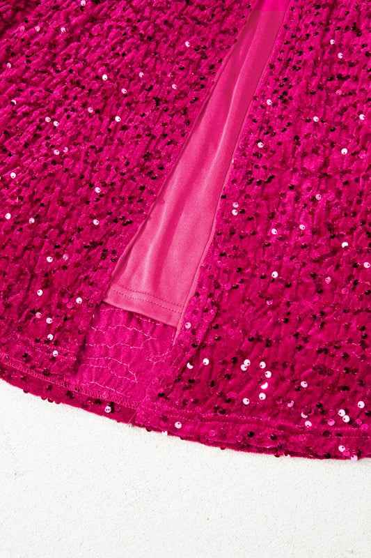 Sequin One Shoulder Thigh High Split Bodycon Gown 52e2131d-f1a7-4885-90dd-c65484260d3a
