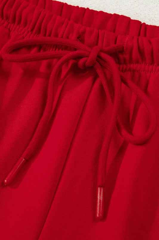 Stripe Collar Bow Tie Sweatshirt and Shorts Set 52f560ee-95b1-4074-9d07-b076d540f76f