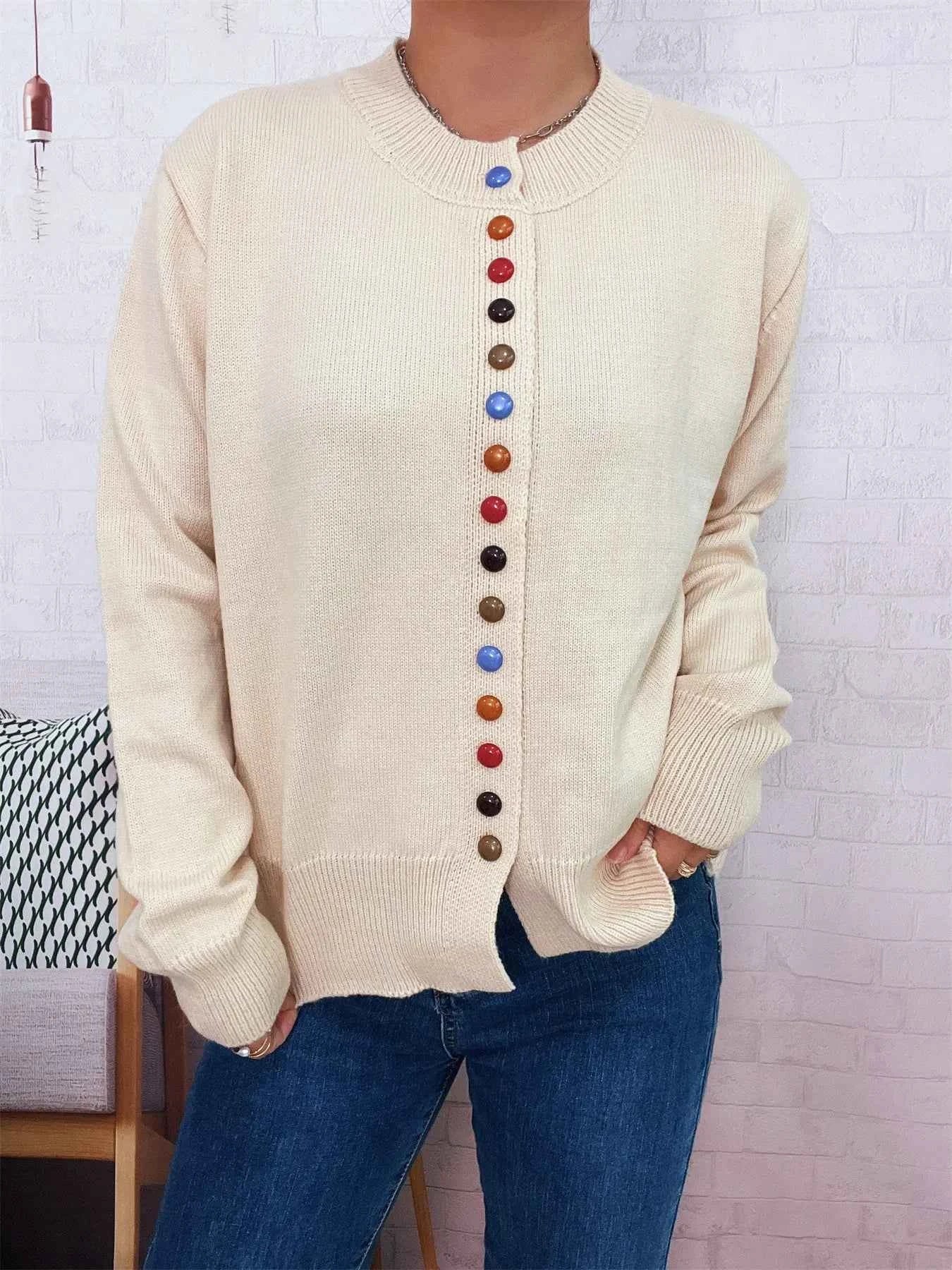 Button Up Long Sleeve Cardigan 52fc0b44b2854b8faf3e38f2b6f4699e-Max-Origin
