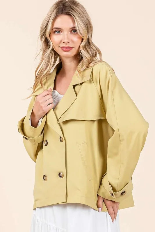 Double Breasted Long Sleeve Trench Coat Jacket 5306ee8f-61fa-427a-8b4e-9104bd1e7b0a-Max