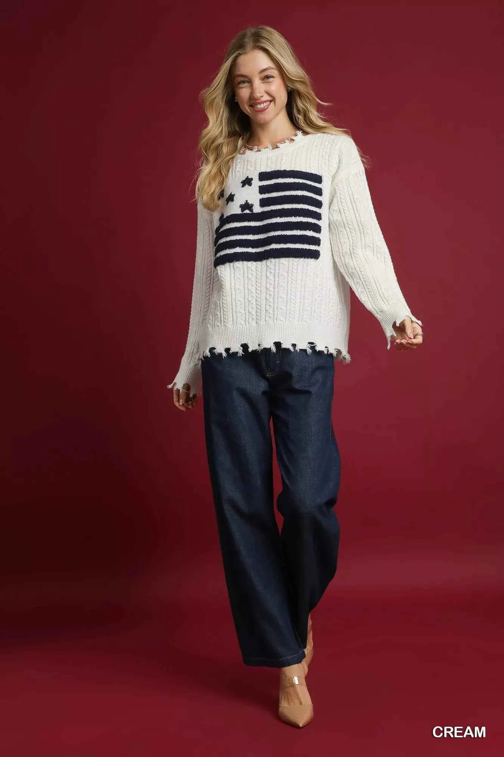 Umgee Distressed American Flag Sweater 532cb521-f0d6-437d-b5ac-bd8595e6482f-Max-Origin