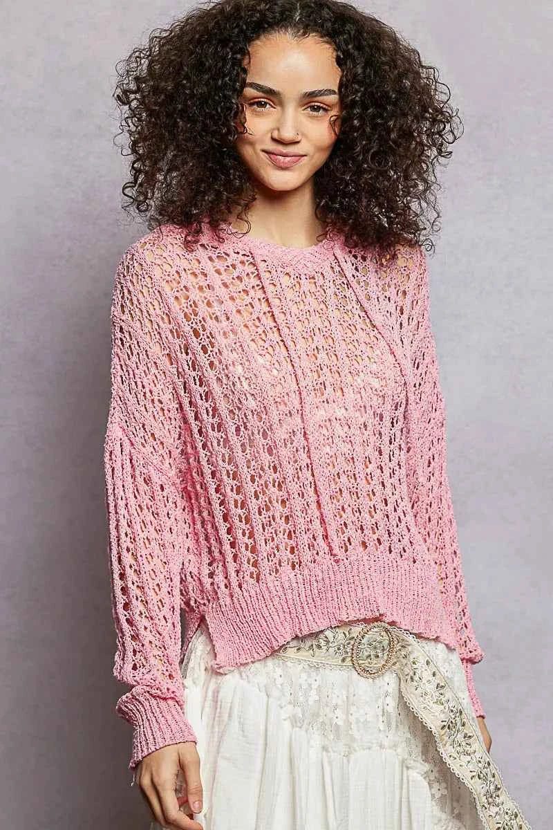 POL Openwork Round Neck High Low Knit Top 534a27ea-2194-4c5a-b76a-f74d794dbfd4-Max-Origin