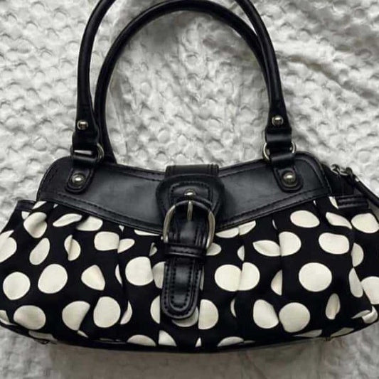 Retro Black-and-white ka-dot Underarm Shoulder Bag 5362f73c-318a-4706-b4d5-de4ffe82f378
