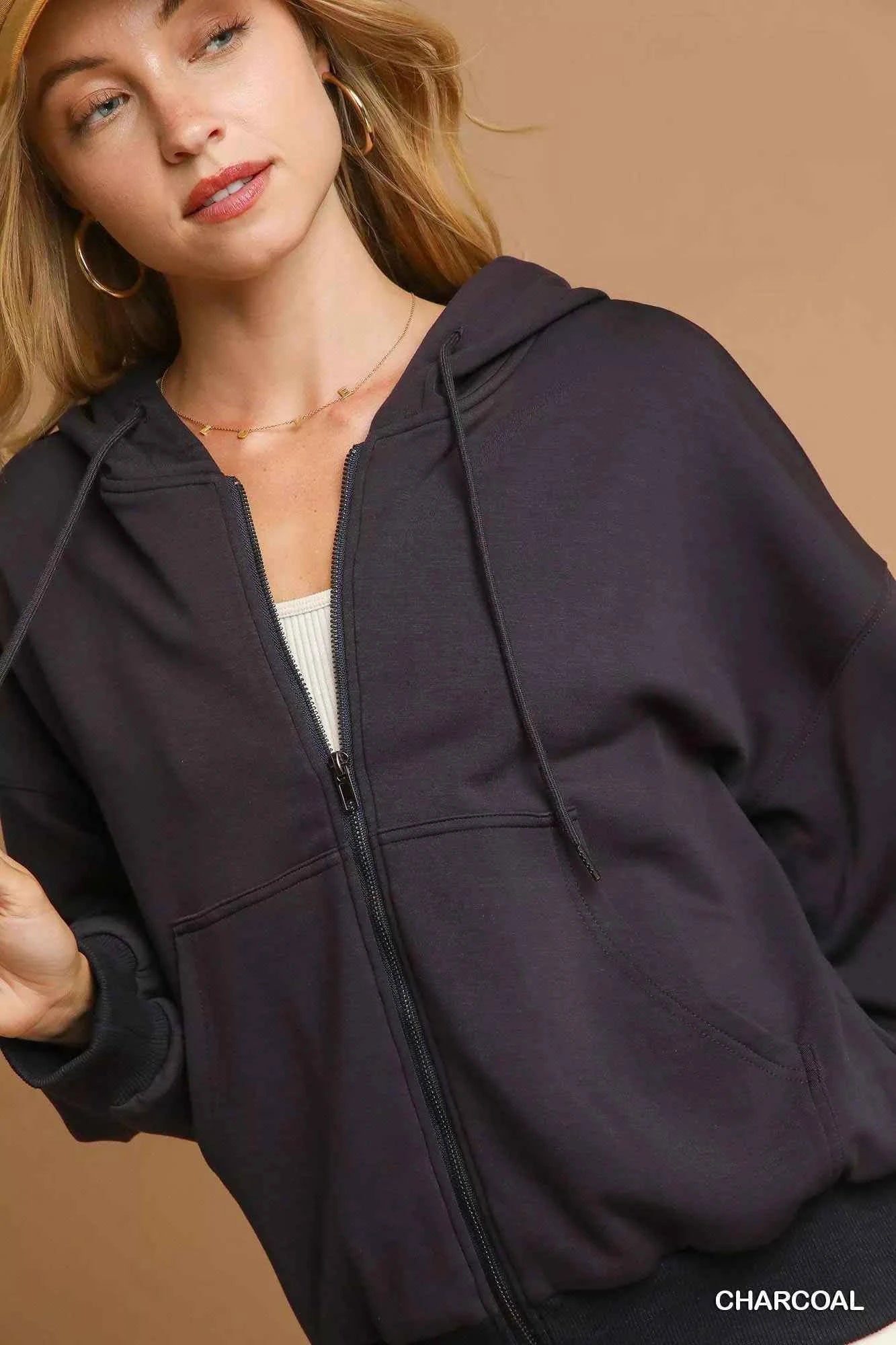 Umgee Zip-Up Fleece Hooded Jacket 536a6bc4-4884-49a3-b2a7-4b82926a7040-Max-Origin