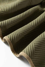 Plus Size Textured Contrast Trim Half Zip Dress 53998333-9a93-4f25-a196-65f3c197ce92