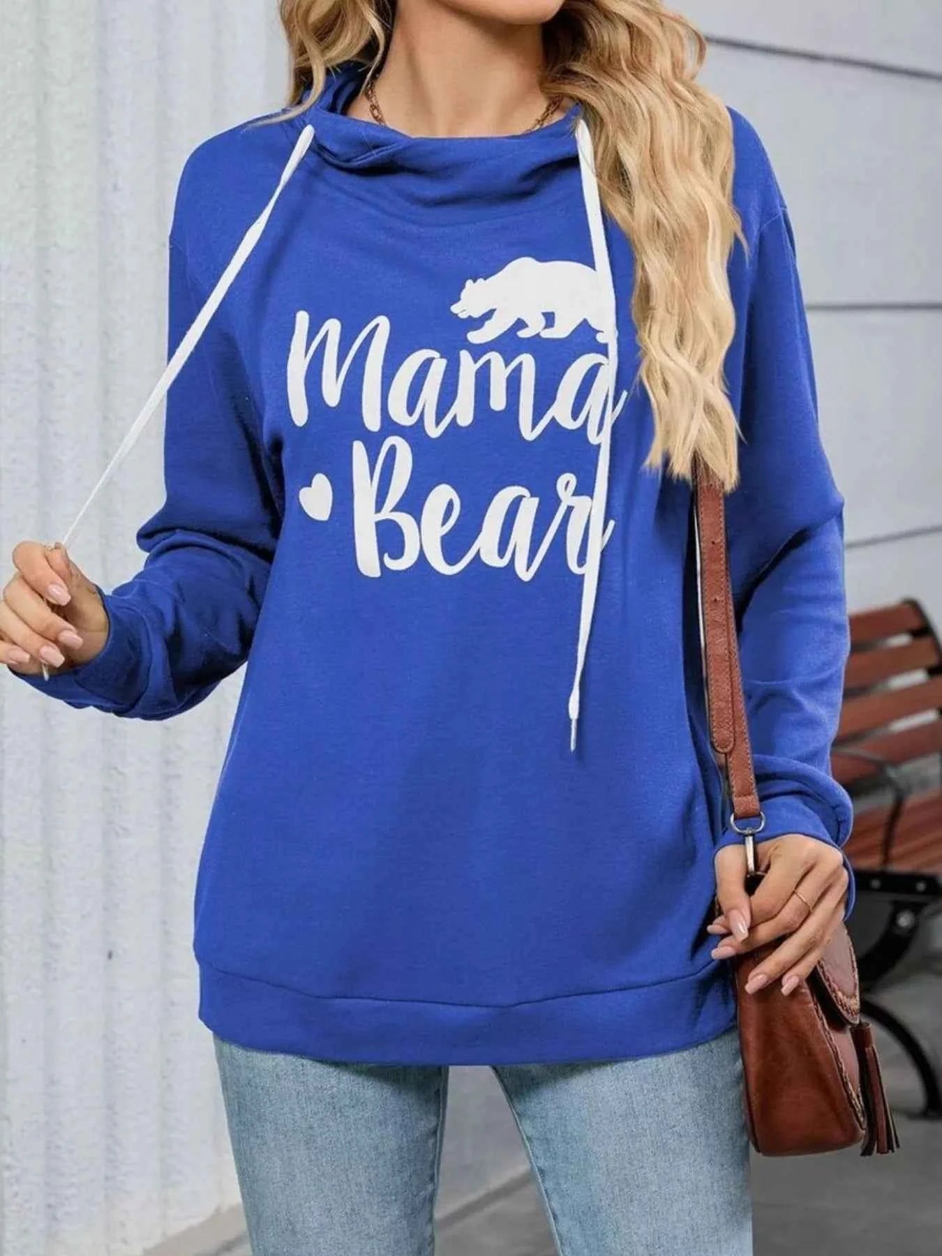 Letter Drawstring Long Sleeve Hoodie Colorful Blue 53a3edff-4766-457c-874f-0f82560d05cb-Max-Origin