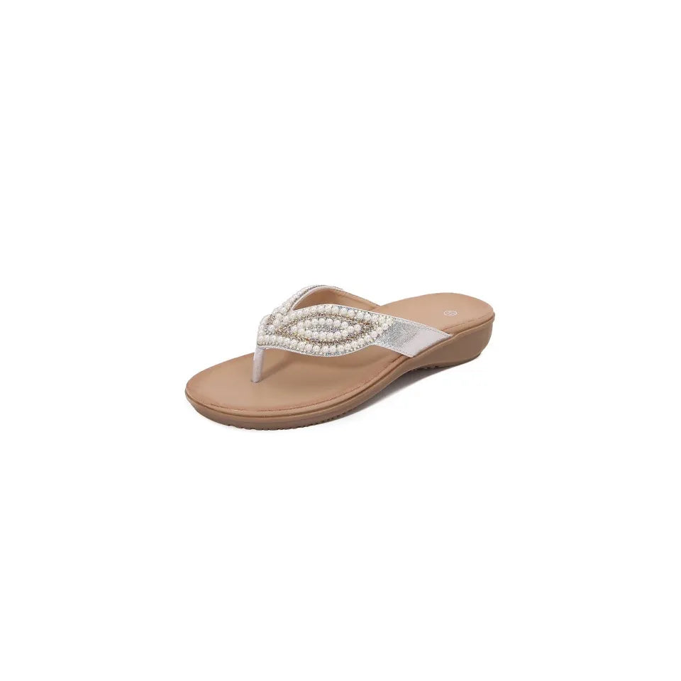 Toe Post Flats Sandals Silver 53b549f8-dbd8-4dcf-84d0-89b8422b74dc-Max