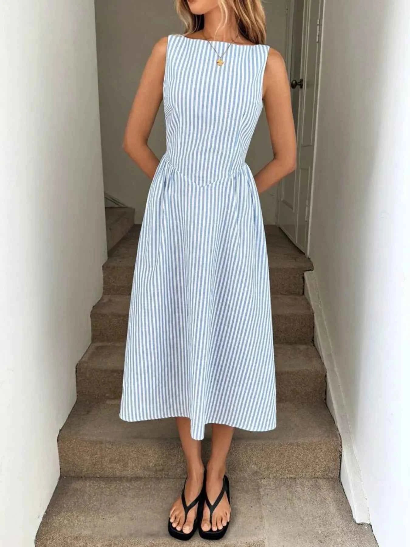 Sleeveless Striped Midi Dress 53b85970-e40f-4ecb-af24-a61c19d49c88-Max-Origin