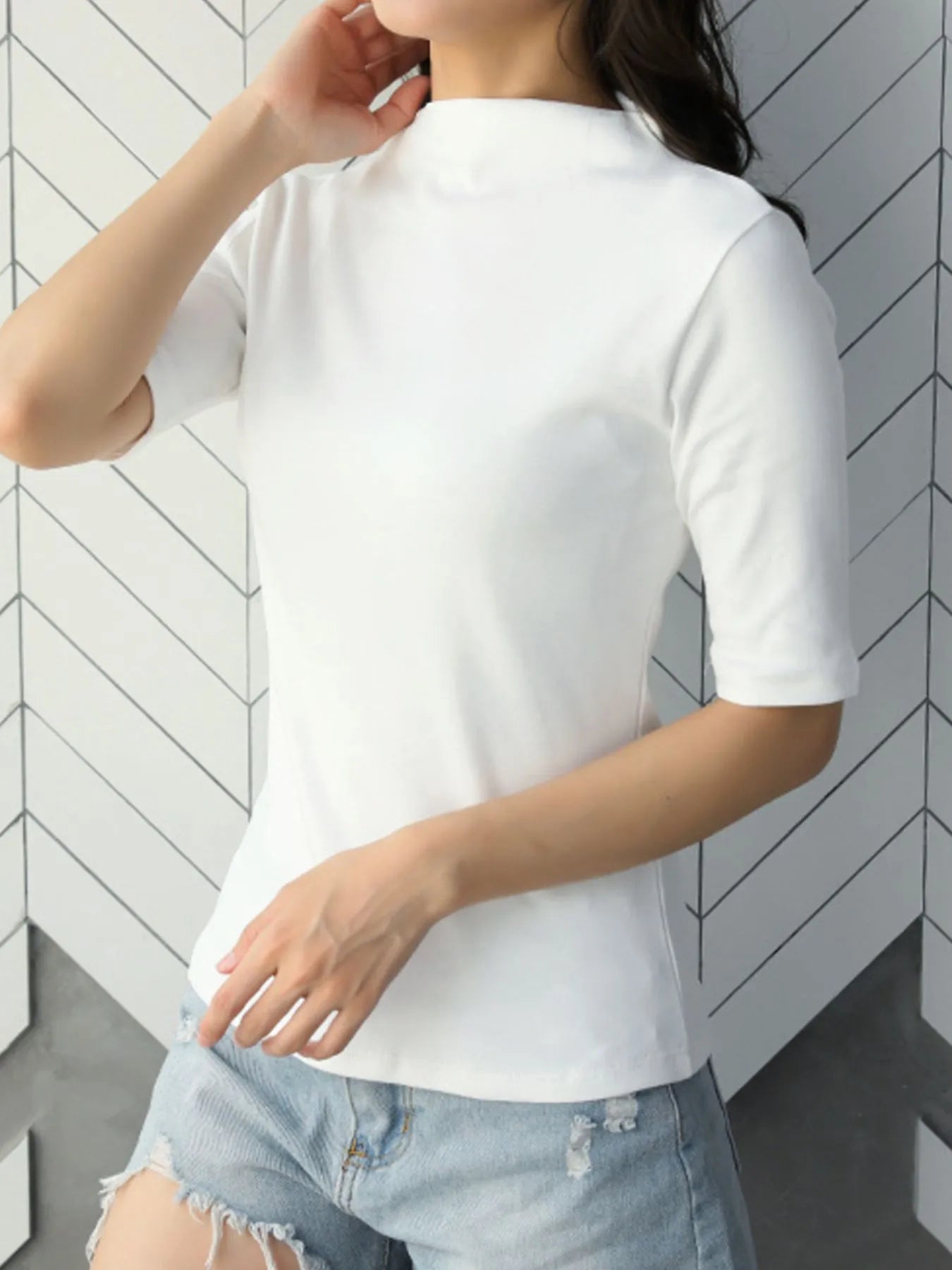 Solid Color Short Sleeve T-Shirt 53bc3e84-bd16-4de7-a69d-db6a431a66b9-Max-Origin