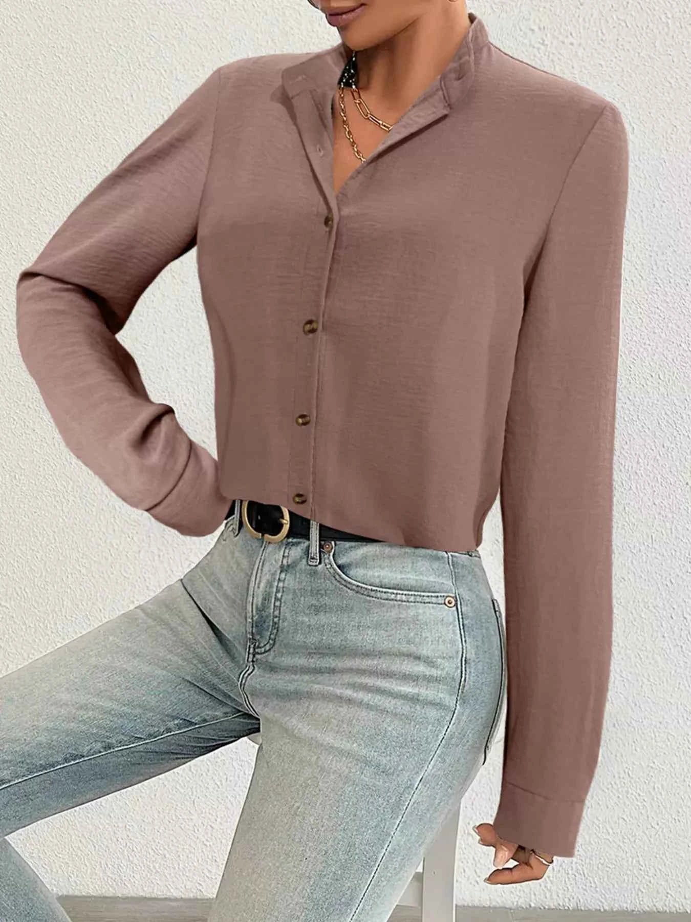 Slit Back Long Sleeve Shirt 53e5881c-3212-46e2-84f9-899271cb03e6-Max-Origin