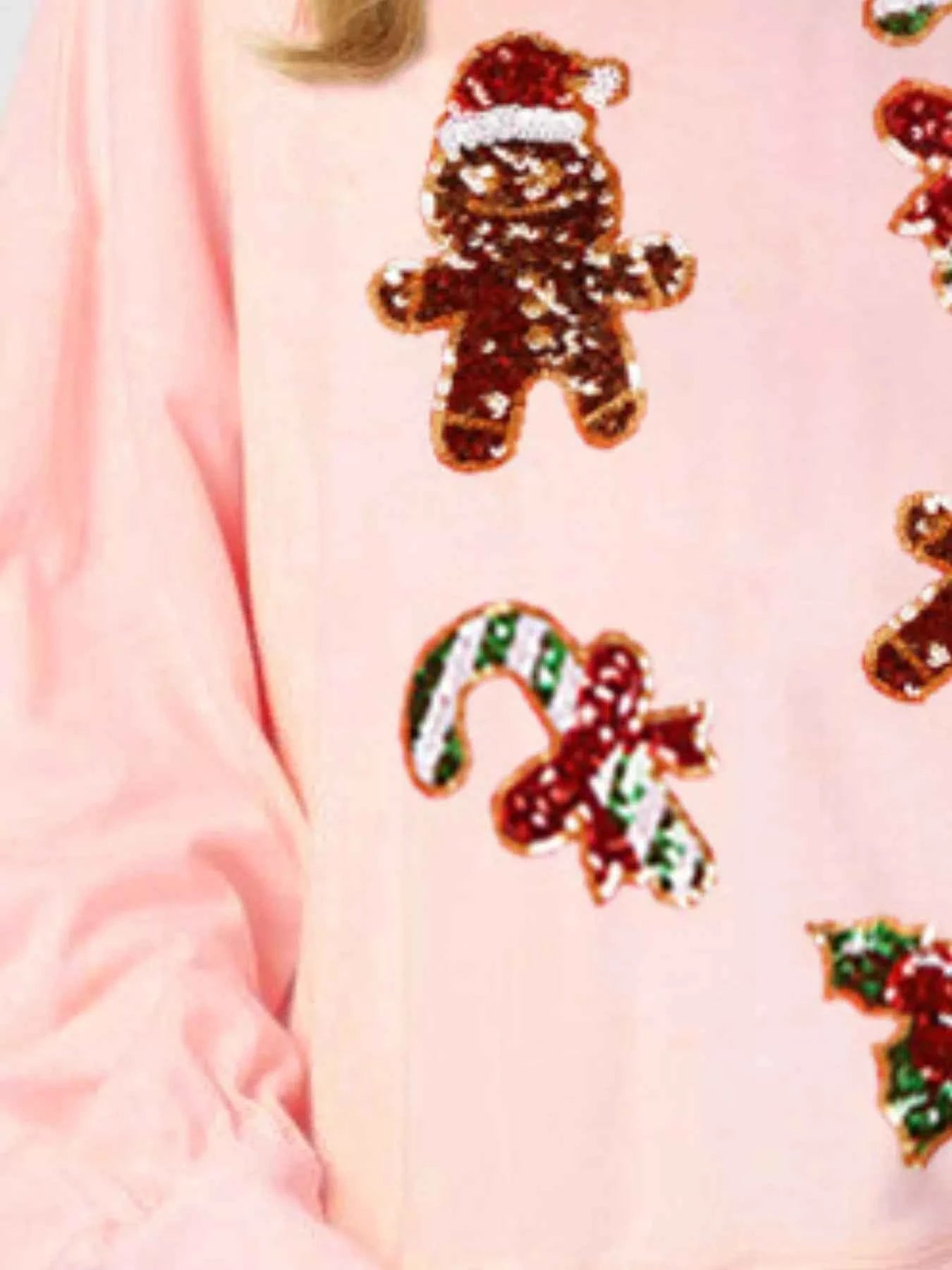 Christmas Holiday Sequined Gingerbread Sweatshirt 53e7c467-c852-4617-b675-231a99d09cbd-Max-Origin