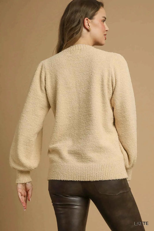 Textured Long Sleeve Sweater with Ribbed Trim 53e9dd80-3cdd-4dd4-bda4-885de23bad53-Max-Origin