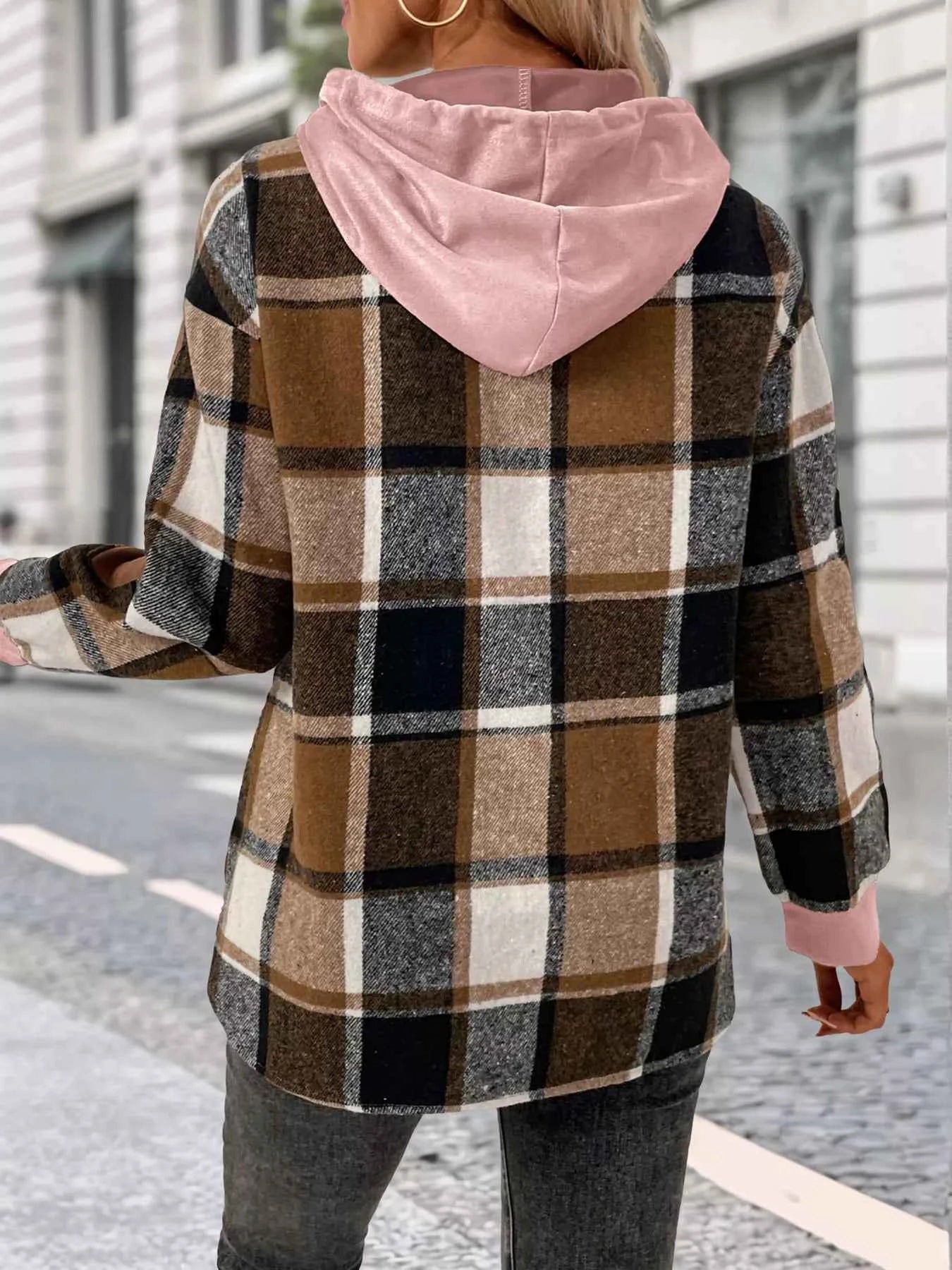 Plaid Drawstring Long Sleeve Hoodie 53eb35a1-ec17-413b-a5eb-98048f5f677b-Max-Origin