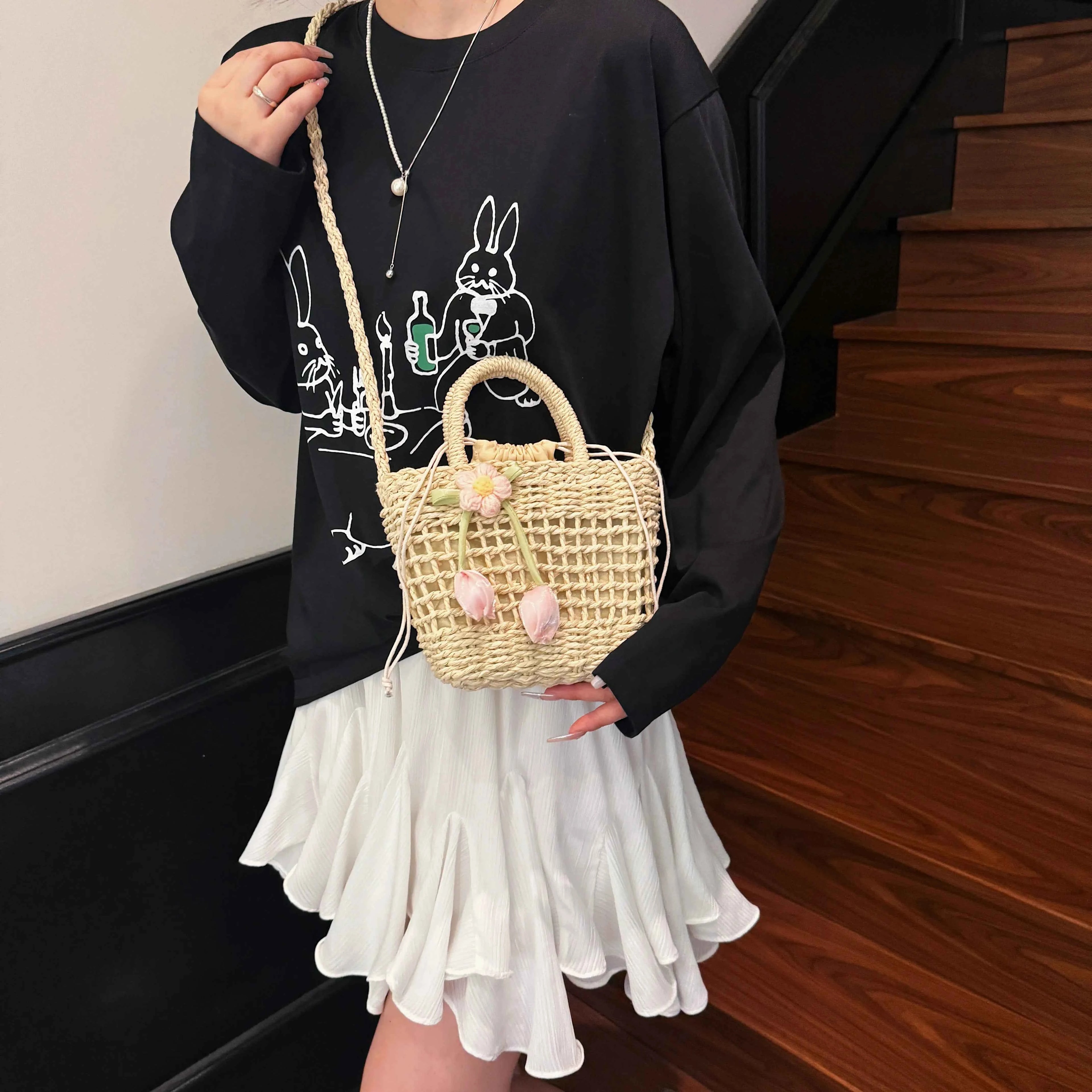 Woven Straw Flower Crossbody Bag Beige onesize 53efa786d2d04eeca809d42ff00c87f8-Max-Origin