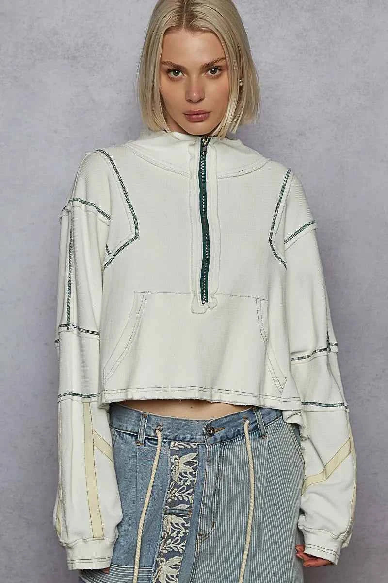 POL Contrast Stitching Zip Front Sweatshirt 540da028-8c6f-49dd-8c0a-35f4f40b73ac-Max-Origin